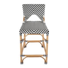 Creanly 25.25 in. Seat Height Rectangular  Rattan Counter Stool with Back