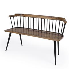 Tempe Mango Wood Spindle Back  51.25"W Bench, Medium Brown
