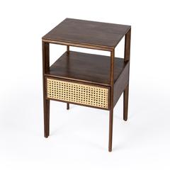 Vardo 1 Drawer Cane Nightstand, Multi