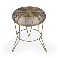 Allen Decorative Wire Side Table, Antique Gold