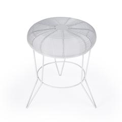 Allen Decorative Wire Side Table, White