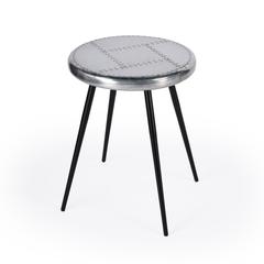 Midway Aviator Metal Side Table, Silver