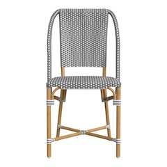 Tobias 18.5 in. Seat Height Outdoor Rattan and Metal  Dining Side Chair