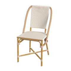 Tobias 18.5 in. Seat Height Outdoor Rattan and Metal  Dining Side Chair