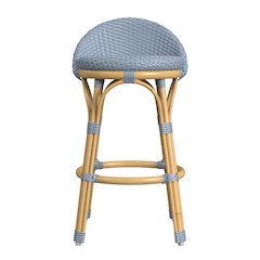 Tobias 24.5 in. Seat Height Outdoor Rattan and Metal Low Back Counter Stool