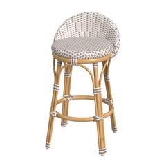Tobias 24 in. Seat Height Outdoor Rattan and Metal Low Back Counter Stool