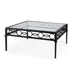 Southport Iron Outdoor Coffee Table, Black