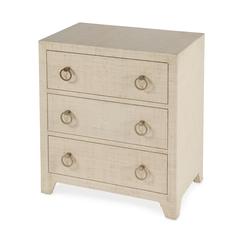 Bar Harbor Raffia 3 Drawer Nightstand, Natural