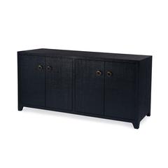 Bar Harbor Raffia 4 Door 70" Sideboard, Navy Blue