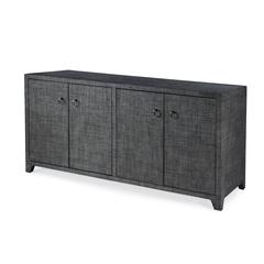 Bar Harbor Raffia 4 Door 70" Sideboard, Charcoal