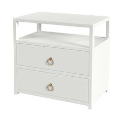 Lark 2 Drawer Wide Nightstand, White