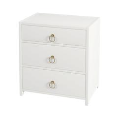 Lark 3 Drawer Nightstand, White