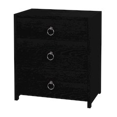 Lark  25 in. W Wood 3 Drawer Nightstand, Black
