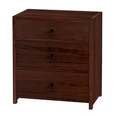 Lark  25 in. W Wood 3 Drawer Nightstand, Medium Brown