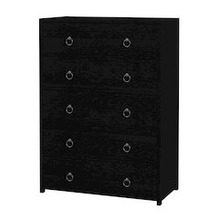 Lark 36 in. W Wood 5 Drawer Dresser/Chest of Drawers, Black