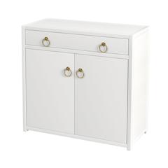 Lark 2 Door Cabinet with Storage, White