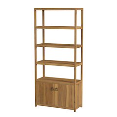 Lark 32 in. W x 72 in. H Wood 4 Tier Etagere Bookcase, Natural