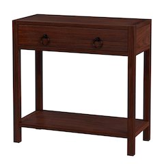 Lark 30 in W Rectangular Wood 1Drawer Nightstand, Medium Brown