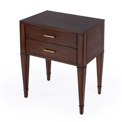 Kai 2 Drawer End Table, Medium Brown