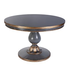 Evie 48 in. W Round Wood Single Pedestal Dining Table, Pastel Blue