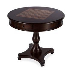 Fredrik 34"D Round Game Table, Dark Brown