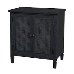 Flagstaff 2-Door Cane Cabinet, Black