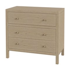 Nora 34 in. W Wood 3 Drawer Chest, Light Brown