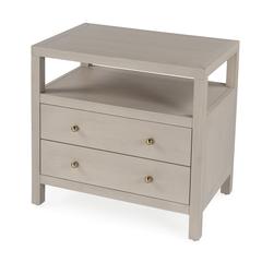 Nora 2-Drawer Wide Nightstand, Taupe