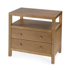 Nora 2-Drawer Wide Nightstand, Brown