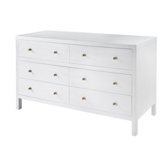 Nora 6-Drawer Dresser, White
