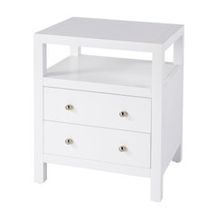 Nora 2-Drawer Nightstand, White