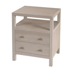 Nora 2-Drawer Nightstand, Taupe