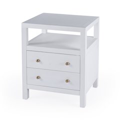 Nora 2-Drawer Nightstand, White