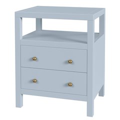 Nora 21 in. W Rectangular Wood 2 Drawer Nightstand, Light Blue