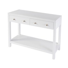 Nora 2 Drawer Console Table, White
