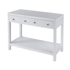 Nora 2 Drawer Console Table, White
