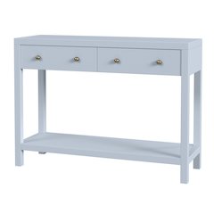 Nora 40 in. W Wood 2 Drawer Console Table, Light Blue