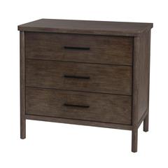 Lennon 3 Drawer Rounded Leg Dresser, Brown