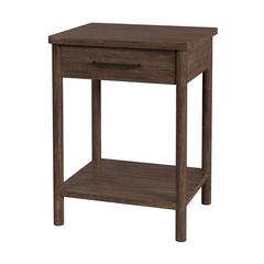 Lennon 1 Drawer Rounded Leg Nightstand, Brown