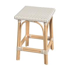 Riviera Rattan Square 24"H Counter Stool, Tan