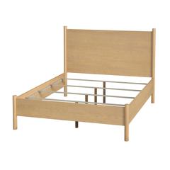 Lennon Rounded Leg  Platform Queen Bed, Light Brown