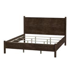 Lennon Rounded Leg  Platform King Bed, Medium Brown