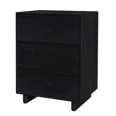Halmstad 22 in. W Wood Panel 3 Drawer Narrow Nightstand, Black