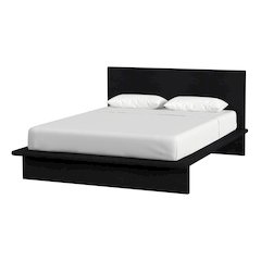 Halmstad Wood Platform Queen Bed, Black