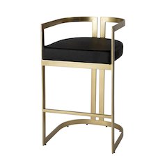 Clarence Faux Leather 28" Barstool, Black