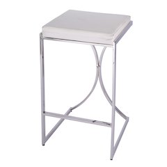 Natalya 31" Leather Bar Stool, White