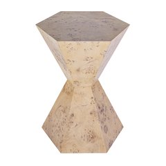Billie Burl Hexagon Side Table, Light Brown