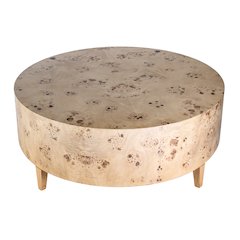 Billie Round Burl Coffee Table, Brown