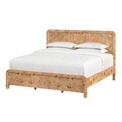 Cora King Burl Panel Bed, Brown