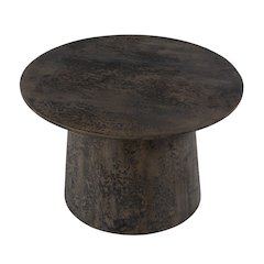 Hattie 23.5 in. W Round Drum Coffee Table, Brown